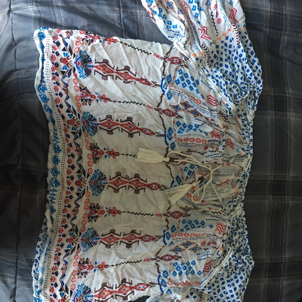 Cropped Aztec quarter sleeve shirt